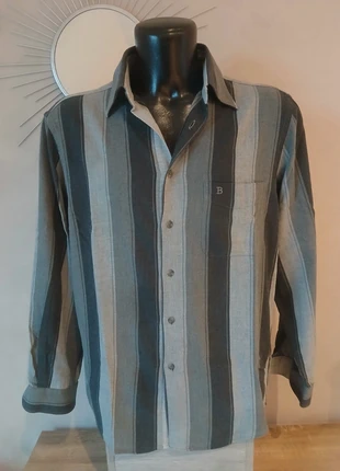 Chemise à rayures grises Balmain t. 4 / L, merk: Balmain, staat: Heel goed, maat: L, € 15,00, € 16,45 inclusief Kopersbescherming Pro