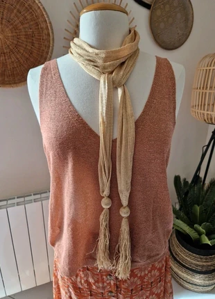 L'Oréal / foulard cravate en maille filet dorée longueur 180 cm neuf tour de cou, merk: L'Oréal, staat: Nieuw met prijskaartje, € 5,00, € 5,95 inclusief Kopersbescherming Pro