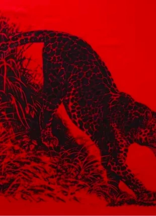 Foulard carré en soie 90cm Neuf léopard rouge et noir, condition: New without tags, €14.00, €15.40 includes Buyer Protection