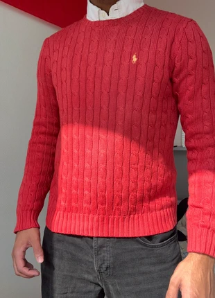 Pull Ralph Lauren – Maille torsadée – Rouge homme taille L, marque: Ralph Lauren, état: Très bon état, taille: L, 54,00 €, 57,40 € Protection acheteurs incluse