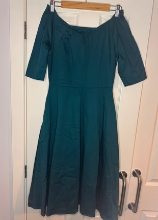 Jolie Moi off shoulder, quarter sleeves, midi length dress. Size 12, brand: Jolie Moi, condition: Very good, size: M / UK 12-14, £12.00, £13.30 includes Buyer Protection