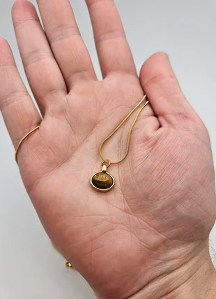 Stainless steel bruine smaragd ketting, merk: Boutiek, staat: Nieuw zonder prijskaartje, € 5,95, € 6,95 inclusief Kopersbescherming Pro