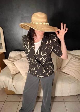 Blazer Vintage Mélina France - L'Élégance Graphique des Années 80/90 🤍, marca: Melina France, estado: Novo sem etiquetas, tamanho: M / 38 / 10, €52.00, €55.30 inclui Proteção do Comprador