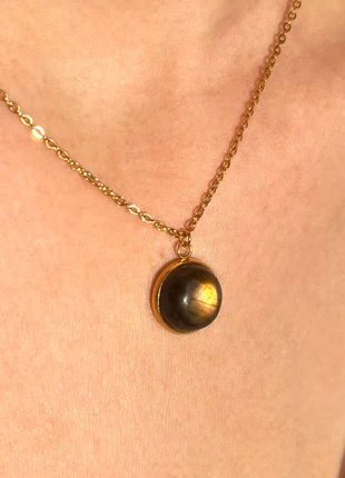 Labradoriet ketting gouden flash, merk: labradorite, staat: Nieuw zonder prijskaartje, € 11,00, € 12,25 inclusief Kopersbescherming