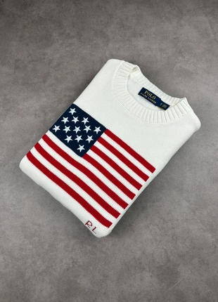 Pull Polo Ralph Lauren « flag sweater » blanc, marque: Ralph Lauren, état: Très bon état, taille: L, 64,99 €, 68,94 € Protection acheteurs incluse