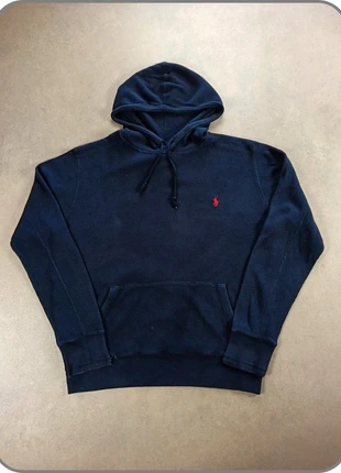 Pull à capuche Ralph Lauren 100% coton | bleu/marine logo brodé rouge | taille L pour homme, brand: Ralph Lauren, condition: Very good, size: L, €37.90, €40.50 includes Buyer Protection Pro
