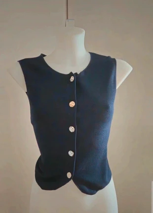 Zara Top Blue Marine Navy Blue coquette chic, marque: Zara, état: Très bon état, taille: S / 36 / 8, 8,00 €, 9,10 € Protection acheteurs incluse