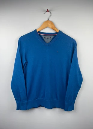 Sweat Fin Tommy Hilfiger bleu Col V taille (XS/S) Pull Léger Homme Style Élégant Logo Brodé, brand: Tommy Hilfiger, condizioni: Ottime, taglia: S, €24.00, €25.90 include la Protezione acquisti