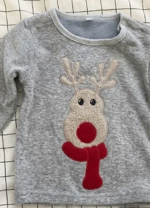 Pull de Noël Renne Gris - Chaud & Doux, marque: Kiabi, état: Neuf sans étiquette, taille: 6-9 mois / 68 cm, 2,00 €, 2,80 € Protection acheteurs incluse