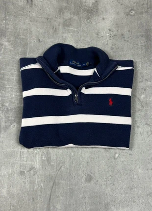 Pull Ralph Lauren Col Camionneur à rayures Bleu et Blanche taille S - Hiver - Coton, marque: Ralph Lauren, état: Très bon état, taille: S, 59,99 €, 63,69 € Protection acheteurs (Pro) incluse