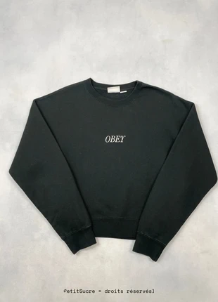 Pull Obey Noir brodé coupe Large Crew Neck Oversize Sweatshirt - Taille L #1363, brand: Obey, condition: Very good, size: L / 40 / 12, €49.00, €52.15 includes Buyer Protection Pro
