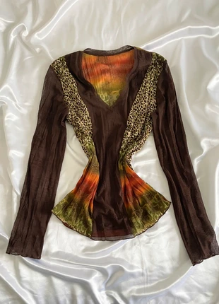 Mesh top haut tulle transparent marron bohème vintage 90’s y2k, marque: Top Vintage, état: Très bon état, taille: M / 38 / 10, 13,00 €, 14,35 € Protection acheteurs (Pro) incluse