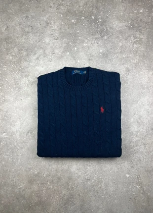 Pull Col Rond Torsadé Polo Ralph Lauren Taille L Femme Bleu Marine Logo Brodé Rouge 100% Coton #R9, marca: Ralph Lauren, estado: Muy bueno, tamaño: L / 40 / 12, 60,00 €, 63,70 € Protección al comprador Pro incluida