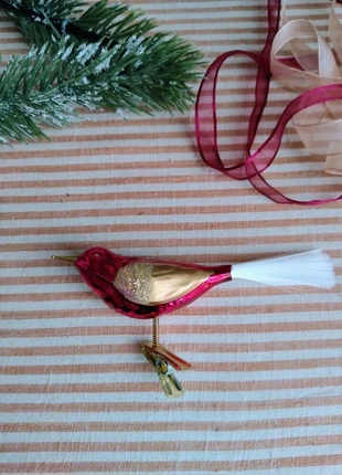 Prachtig! Gekleurde vogel op clip ornament kerst roze goud, merk: Vintage, staat: Heel goed, € 12,50, € 13,83 inclusief Kopersbescherming Pro