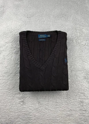 Pull col V Torsadé Polo Ralph lauren / Taille S Homme / ouleur Noir logo brodé Bleu, brand: Polo Ralph Lauren, condition: Very good, size: S, €49.90, €53.10 includes Buyer Protection Pro