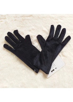Gants courts noirs velours extensibles élégants chic soirée costume neuf, estado: Novo com etiquetas, tamanho: Tamanho único, €8.50, €9.63 inclui Proteção do Comprador