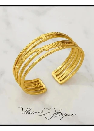 Bracelet manchette doré en acier inoxydable - Uhaina Bijoux, marke: Uhaina Bijoux, zustand: Neu, mit Etikett, 12,00 €, 13,30 € beinhaltet Vinted-Käuferschutz Pro