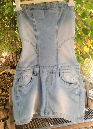 Robe bustier jean y2k taille S /36 bleu clair mini-jupe, zustand: Sehr gut, größe: S / 36 / 8, 6,00 €, 7,00 € inklusive Vinted-Käuferschutz