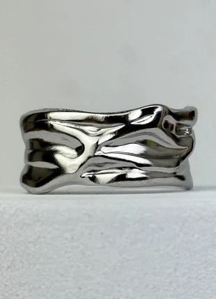 Bague Argentée Ondulée Fluide Organique Ajustable En Acier Inoxydable, marque: CHROME, état: Très bon état, taille: Ajustable, 9,20 €, 10,36 € Protection acheteurs (Pro) incluse