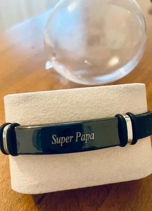 Bracelet Homme “Super Papa”, marca: bracelet personnalisé pour homme, estado: Novo com etiquetas, €15.00, €16.45 inclui Proteção do Comprador
