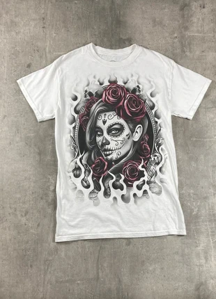 T-Shirt Blanc Santa Muerte Y2K, marque: Vintage Dressing, état: Bon état, taille: S, 9,99 €, 11,19 € Protection acheteurs (Pro) incluse