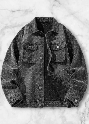 Veste en jean gris foncé effet usé taille M style streetwear oversize Y2K vintage, marque: y2k, état: Très bon état, taille: M, 50,00 €, 53,20 € Protection acheteurs (Pro) incluse