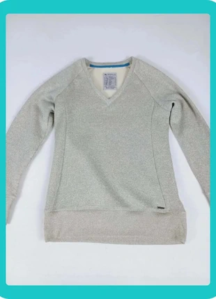 A1382 - Camisola cinza-creme de gola em bico Quechua XS | Warm and High-Quality V-Neck Sweater, brand: Quechua, condizioni: Ottime, taglia: XS, €24.00, €25.90 include la Protezione acquisti