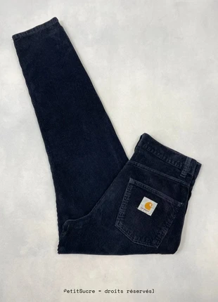Pantalon Carhartt wip Noir BLeuté velours côtelés modèle Newel Pant Corduroy - Taille S w27 #1415, marca: Carhartt, estado: Muy bueno, tamaño: W27 | ES 36, 49,00 €, 52,15 € Protección al comprador Pro incluida