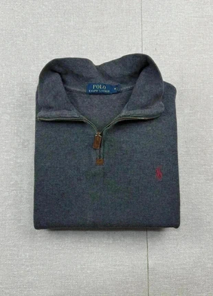 Pull camionneur col roulé avec zip Ralph Lauren gris anthracite logo rouge, taille M, marke: Ralph Lauren, zustand: Sehr gut, größe: M, 37,00 €, 39,55 € inklusive Vinted-Käuferschutz