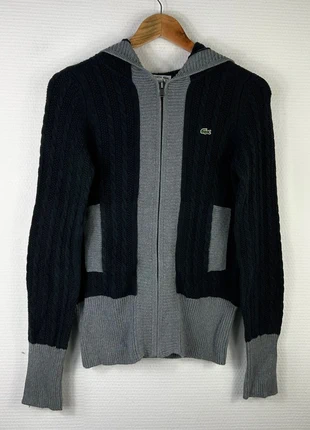 Gilet à Capuche Lacoste Torsadé Noir/Gris, marca: Lacoste, estado: Muito bom, tamanho: M / 38 / 10, €35.00, €37.45 inclui Proteção do Comprador Pro