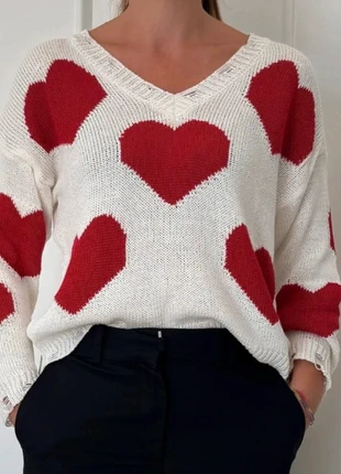 🍒 Magnifico pullover cuoricini donna M/L 🍒, brand: My Day, condizioni: Nuovo senza cartellino, taglia: M / IT 42 / EU 38, €14.50, €15.93 include la Protezione acquisti