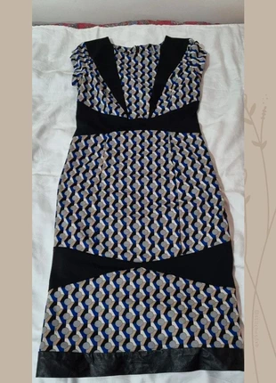 robe bleue / vestito blu longuette fantasia / vestido de fantasía azul, condizioni: Ottime, taglia: M / IT 42 / EU 38, €10.00, €11.20 include la Protezione acquisti