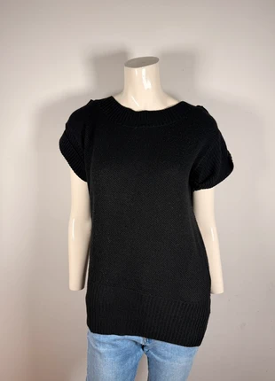 Black short sleeve knit sweater for women, minimalist casual style – size M, marque: Camaïeu, état: Bon état, taille: M / 38 / 10, 3,90 €, 4,80 € Protection acheteurs incluse