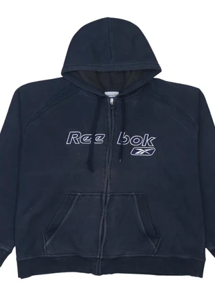 Reebok 90's vintage spellout zip hoodie 5xl navy blue xxl, brand: Reebok, condition: Satisfactory, size: 5XL / UK 36-38, £20.00, £21.70 includes Buyer Protection Pro