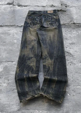 Denim Washed Japanese Embroidered Vintage Y2K Straight Fit 90s 00s American Style Hip-Hop Rave (XS), brand: Japan Style, condizioni: Ottime, taglia: XS, €39.99, €42.69 include la Protezione acquisti Pro