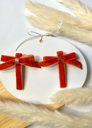 🇫🇷 Set of 2 Crocodile/Alligator Hair Clip , orange bow, bow set , accessories, baby hair, marque: Fait Main, état: Neuf sans étiquette, 3,75 €, 4,64 € Protection acheteurs incluse