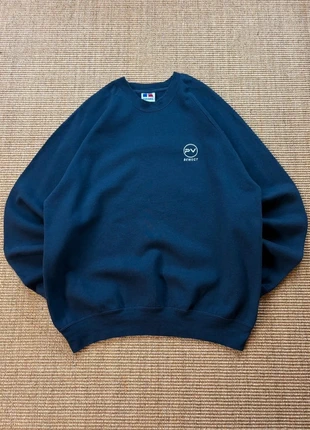 Pull crewneck Russell Athletic bleu logo PV Bewegt brodé vintage Europe 2000s XL homme #0338, merk: Russell Athletic, staat: Heel goed, maat: XL, € 29,40, € 31,57 inclusief Kopersbescherming Pro