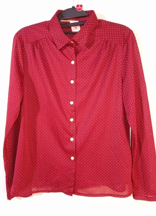 Chemisier Vintage Kaufhalle rouge à pois blanc Taille - L - Femme, brand: Vintage Dressing, condition: Very good, size: L / 40 / 12, €15.00, €16.45 includes Buyer Protection