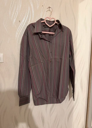 Chemise CELIO Casual 👔 rayée gris/rose – pur coton – Taille M – moderne & légère, brand: Celio, condizioni: Ottime, taglia: M, €15.00, €16.45 include la Protezione acquisti