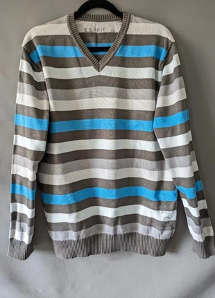 Pull homme Esprit à rayures col V gris bleu taille L, marque: Esprit, état: Très bon état, taille: L, 13,00 €, 14,35 € Protection acheteurs (Pro) incluse