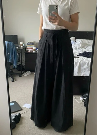 Pantalon Noir Coton Ceinture à Nouer – Coupe Large Taille M, brand: Aluera, condizioni: Ottime, taglia: M / IT 42 / EU 38, €46.90, €49.95 include la Protezione acquisti