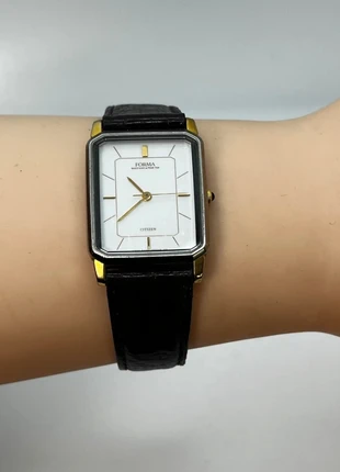 Montre Citizen FORMA rectangulaire vintage doré/acier cadran blanc rare & élégant très bon état, merk: Citizen, staat: Heel goed, maat: Tot 30 mm, € 173,00, € 182,35 inclusief Kopersbescherming