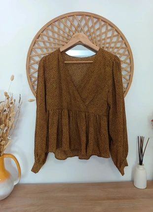 Blusa estampada Vila manga larga con volante Talla 38, precio original 34,99€, marque: Vila, état: Neuf sans étiquette, taille: M / 38 / 10, 20,00 €, 21,70 € Protection acheteurs incluse