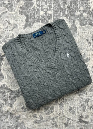 Pull Torsadé Maille / Cable Knit / Ralph Lauren RL Gris Taille M - Logo Blanc Brodé - 100% Cotton, brand: Ralph Lauren, condition: Very good, size: M / 38 / 10, €55.00, €58.45 includes Buyer Protection Pro