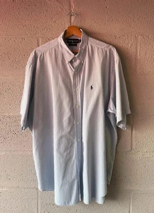 Chemise Ralph Lauren à manches courte blanc à rayureslogo brodé - Taille XL, marque: Ralph Lauren, état: Très bon état, taille: XL, 10,00 €, 11,20 € Protection acheteurs (Pro) incluse
