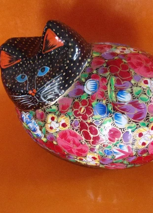 boite forme chat papier mâché laqué, brand: artisanat, condizioni: Ottime, €9.00, €10.15 include la Protezione acquisti
