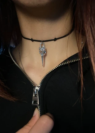 gothic skukl choker y2k, marca: Punk, estado: Novo com etiquetas, €5.50, €6.48 inclui Proteção do Comprador