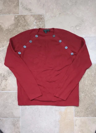 Pull Lauren Ralph Lauren avec boutons - Femme XL - Rouge - 100% coton excellent état, marca: Ralph Lauren, estado: Muito bom, tamanho: XL / 42 / 14, €35.00, €37.45 inclui Proteção do Comprador Pro