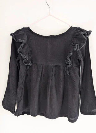 Blouse manches longues à volants noir 4 ans Zeeman, brand: Zeeman, condition: Very good, size: 4 years / 104 cm, €2.00, €2.80 includes Buyer Protection