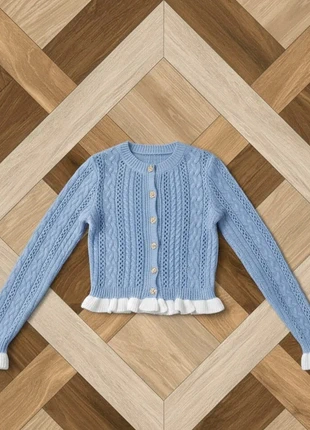 Cardigan Femme Torsadé Bleu Coton Vintage Élégant Chic Sexy - Taille S, brand: Vintage Dressing, condition: Very good, size: S / 36 / 8, €54.99, €58.44 includes Buyer Protection